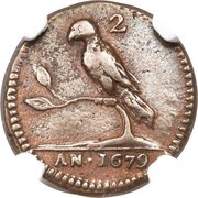 2 Duiten "Papegaaitje" Uniface obverse image