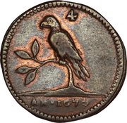 4 Duiten "Papegaaitje" Uniface; 4 leaves obverse image