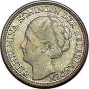 25 Cents - Wilhelmina obverse image