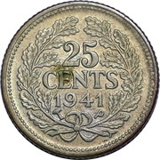 25 Cents - Wilhelmina reverse image