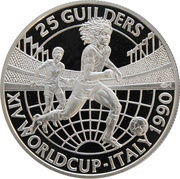 25 Guilders World Cup 1990 reverse image