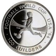 100 Guilders World Cup; "CuNi 999" reverse image