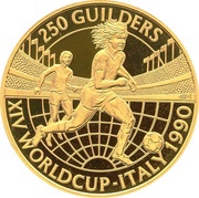 250 Guilders World Cup 1990; Ruud Gullit reverse image