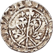 1 Örtug Visby; type 44a; long roots, Sweden, 1412-1420 reverse image