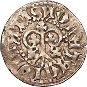 1 Örtug Visby; type 44b; regular roots, Sweden, 1412-1420 reverse image
