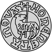 1 Hvid - Christian I Visby; ram walking left without flag, Sweden, 1455-1481 reverse image