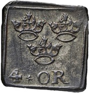 ½ Mark/4 Öre "Klippingar" - Johan III Type II, Sweden, 1590-1592 reverse image