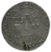 3 Mark - Johan III Type I, Sweden, 1590 reverse image