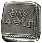 4 Öre "Klippingar" - Gustav Vasa Square type; Åbo mint reverse image