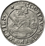 1 Mark - Gustav Vasa Svartsjö mint; bust type I obverse image