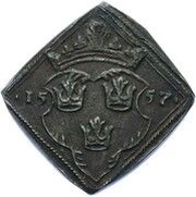 16 Öre "Klippingar" - Gustav Vasa Type II; Åbo mint, Sweden, 1557 reverse image