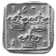 1 Fyrk - Gustav II Adolf Säter or Nyköping mint; pattern strike reverse image