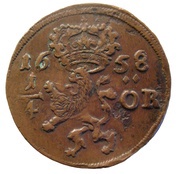 ¼ Öre - Karl X Gustav reverse image