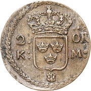 2 Öre - Charles XI, Sweden, 1661-1665 reverse image