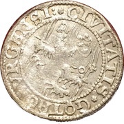 1 Öre - Karl IX Göteborg mint; value on arms, Sweden, 1609-1611 reverse image