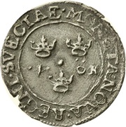 1 Öre - Gustav II Adolf Stockholm mint; type I, Sweden, 1613 reverse image