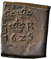 1 Öre "Klippingar" - Gustav II Adolf Säter or Nyköping mint obverse image