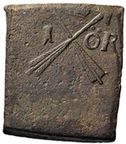 1 Öre "Klippingar" - Gustav II Adolf Säter or Nyköping mint, Sweden, 1625-1627 reverse image