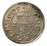 2 Öre - Karl IX Type I, Sweden, 1605 reverse image