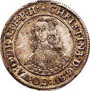 ¼ Riksdaler - Kristina Type II obverse image