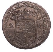 2 Mark - Kristina Type IV, Sweden, 1649-1651 reverse image