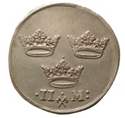 2 Mark - Kristina Type V, Sweden, 1651 reverse image