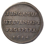 2 Mark - Karl X Gustav Coronation of Hedvig Eleonora, Sweden, 1654 reverse image