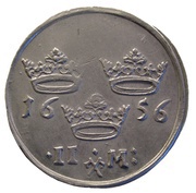 2 Mark - Karl X Gustav Type II, Sweden, 1654-1660 reverse image
