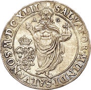 ½ Riksdaler - Kristina Type II, Sweden, 1641-1643 reverse image