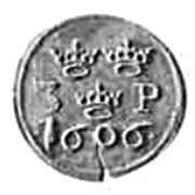 3 Penningar - Karl IX Pattern strike obverse image