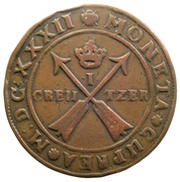 1 Kreutzer - Gustav II Adolf Säter or Nyköping mint, Sweden, 1632 reverse image