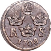 ⅙ Öre Silvermynt - Charles XII Type I obverse image