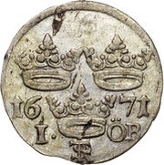 1 Öre - Charles XI, Sweden, 1665-1685 reverse image