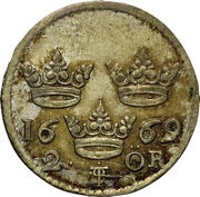 2 Öre - Charles XI Type I reverse image
