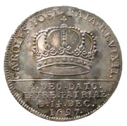 2 Mark - Charles XII Coronation of Charles XII, Sweden, 1697 reverse image