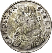 2 Mark - Charles XI Roman number; higher bust obverse image