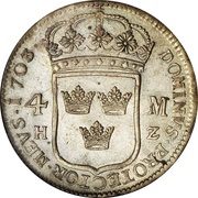 4 Mark - Charles XII, Sweden, 1697-1705 reverse image