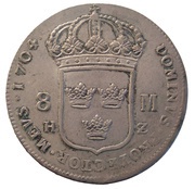 8 Mark - Charles XII Type II, Sweden, 1700-1704 reverse image