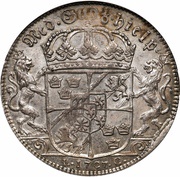 1 Riksdaler - Charles XII Type I, Sweden, 1707 reverse image