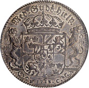 1 Riksdaler - Charles XII Type III, Sweden, 1713 reverse image