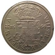 8 Mark - Charles XI, Sweden, 1664 reverse image