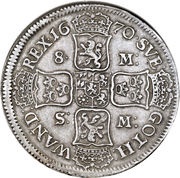 8 Mark - Charles XI, Sweden, 1670 reverse image