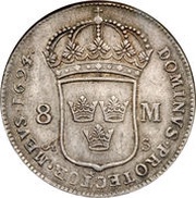 8 Mark - Charles XI, Sweden, 1692-1696 reverse image