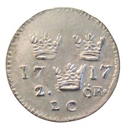 2 Öre - Charles XII reverse image