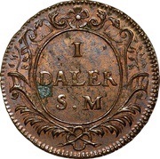 1 Daler Silvermynt - Charles XII Saturn, Sweden, 1718 reverse image