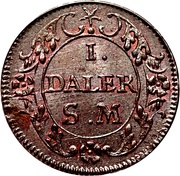 1 Daler Silvermynt - Charles XII Apollo, Sweden, 1718 reverse image