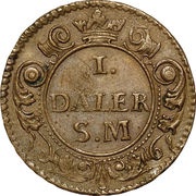 1 Daler Silvermynt - Charles XII Mars, Sweden, 1718 reverse image