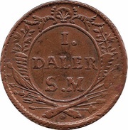 1 Daler Silvermynt - Charles XII Agile and Ready, Sweden, 1718 reverse image