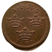 1 Öre Kopparmynt - Adolf Fredrik obverse image