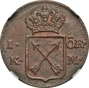 1 Öre Kopparmynt - Gustav III, Sweden, 1772-1778 reverse image